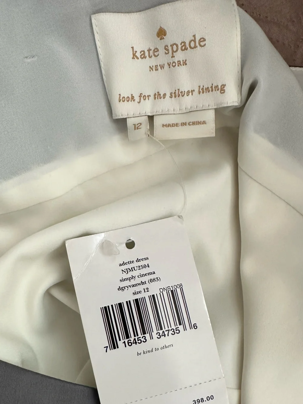kate spade Gray and White Fit-and-Flare Midi Dress